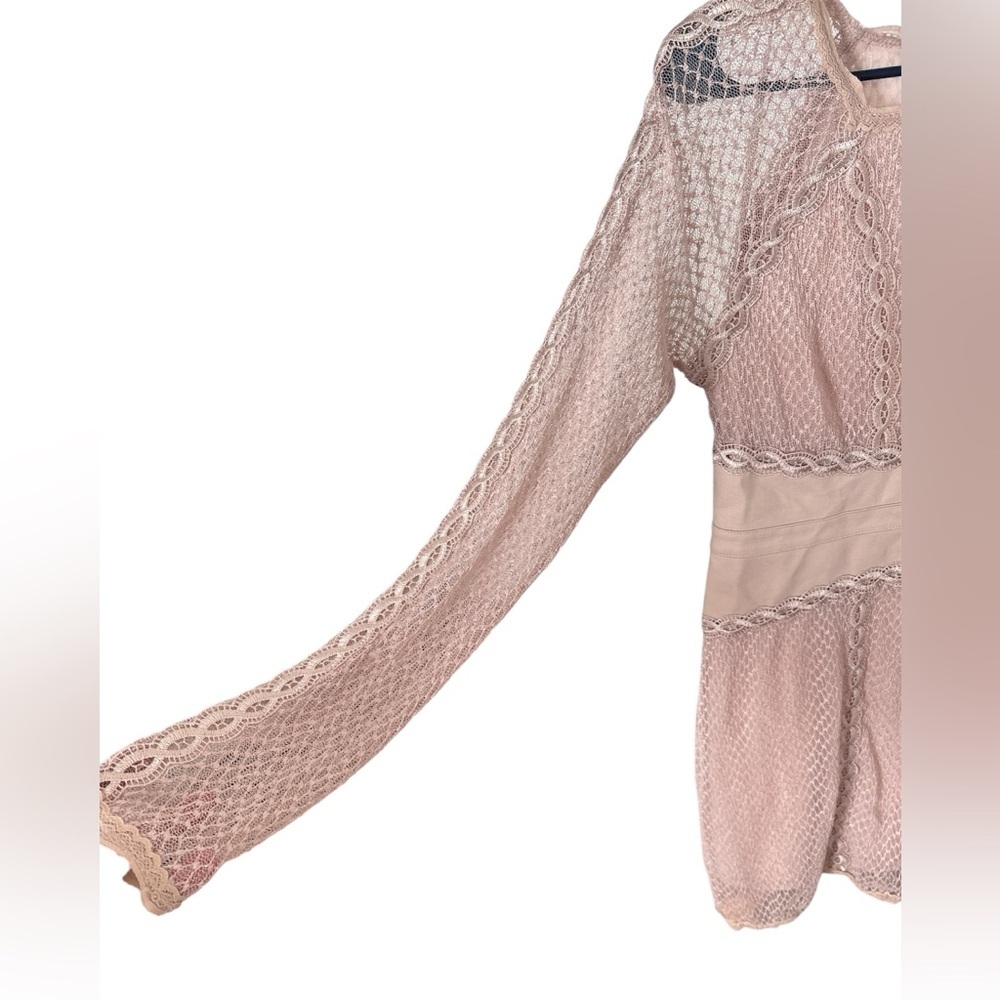 CLOSET CLEANOUT Free People mesh/lace body on dress- nude colored-Size L- NWT - Picture 4 of 9